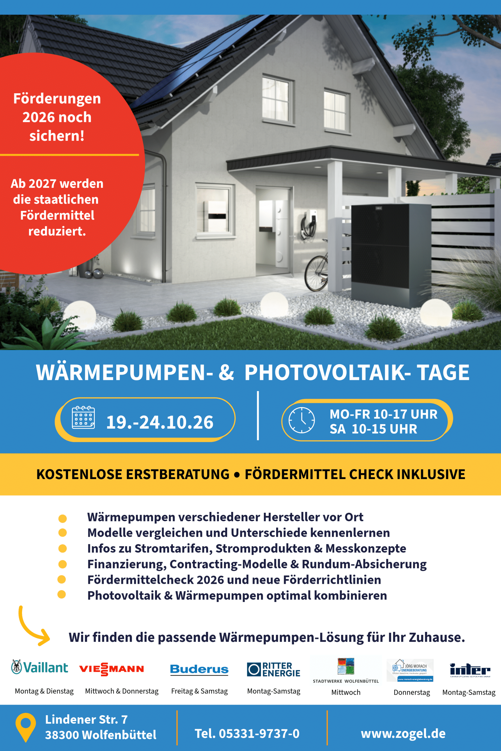Flyer Wärmepumpen- und Photovoltaiktage Oktober 2026
